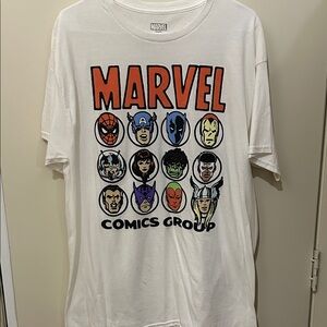 Marvel White Short Sleeve Tee with Colorful Characters